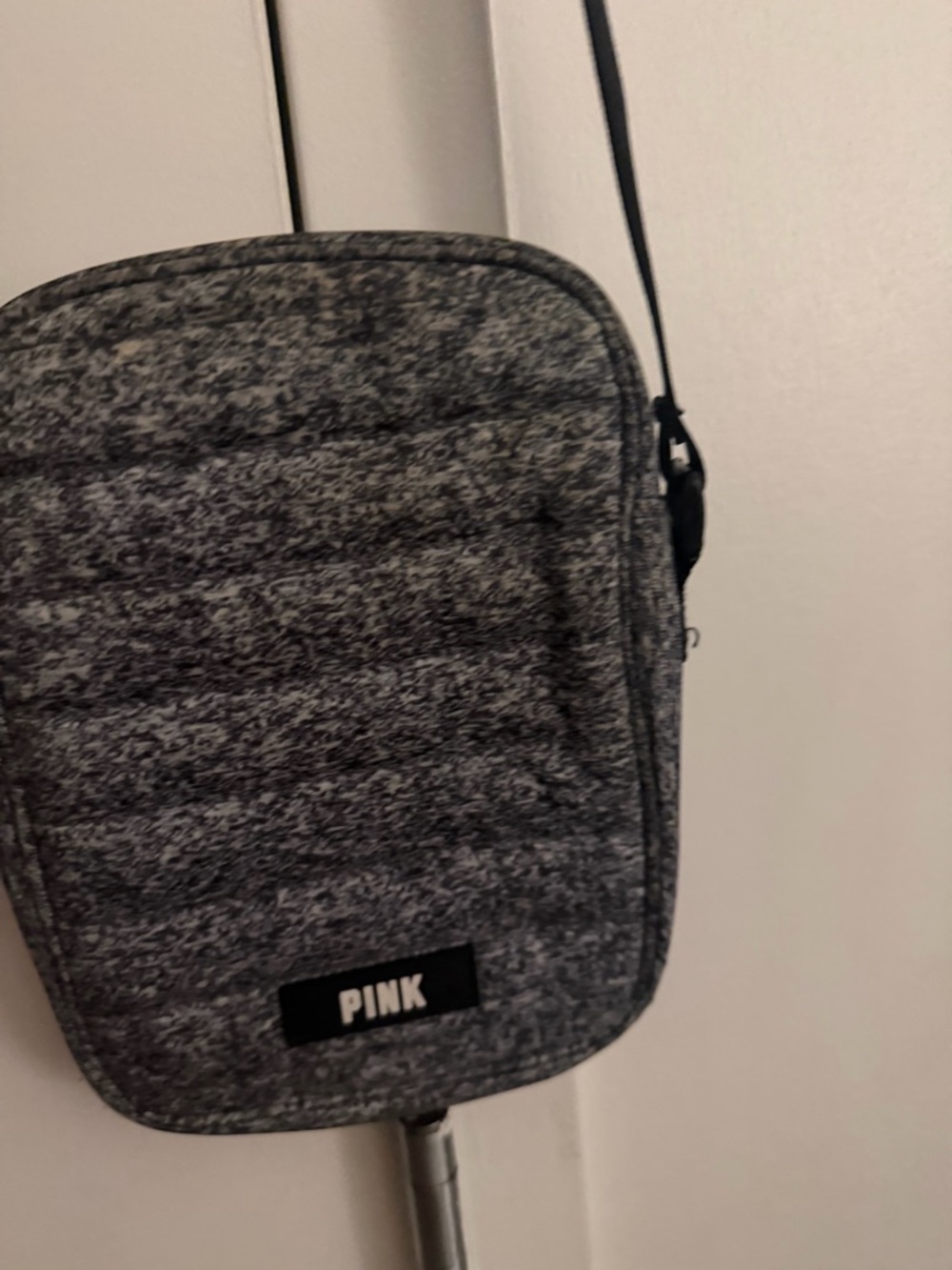 PINK Gray Quilted Crossbody Bag - Picture 2 of 4
